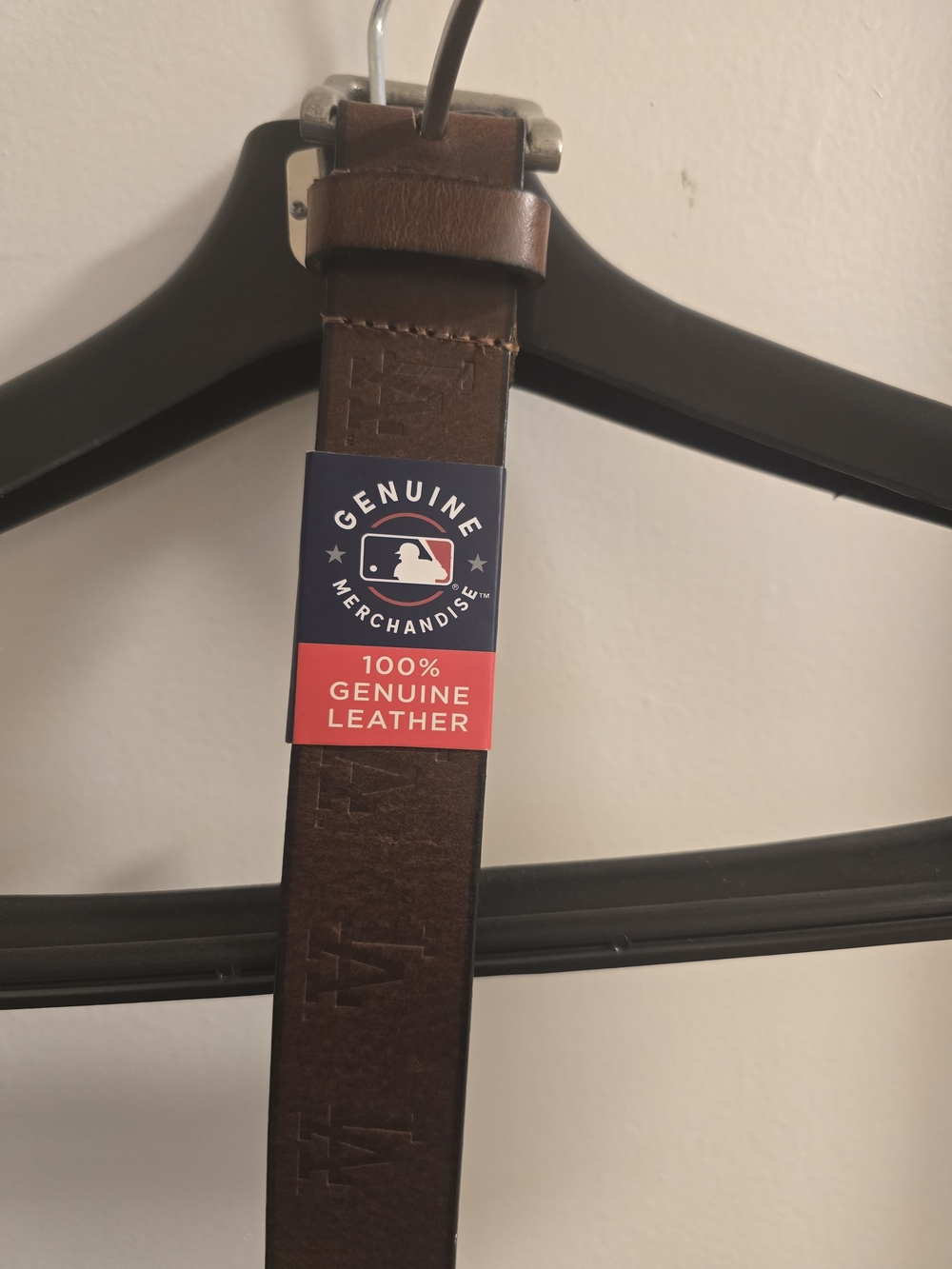 MLB LA Branded Genuine Leather Brown Belt